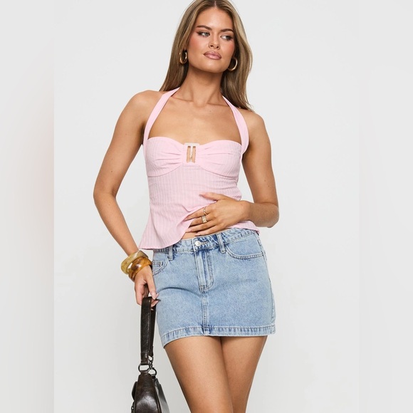 Princess Polly Dresses & Skirts - Princess Polly Nickel Denim Mini Skirt Light Wash NWT‎ Size 10